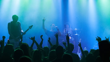 band with crowd